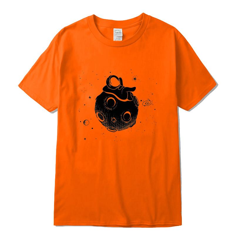 Men Tshirt High Quality 100 Cotton Short Sleeve Fun Casual Astronaut Print Men Tshirt Casual O