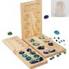 Mancala Board Game African Chess Strategy Puzzle Toy Children Educational Logical Thinking Folding Wooden Chess Party Table Game