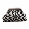 Vintage Knitted Coin Purse Geometric Striped Large Capacity Evening Bag Polyester Wavy Pattern Hand-holding Dumpling Bag Beach