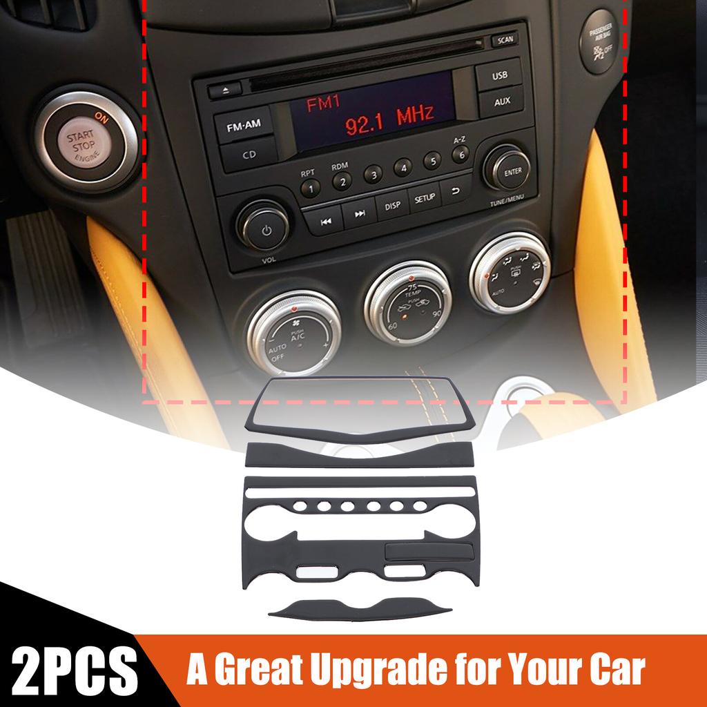 Glossy Piano Black Central Console Cover Trim For Nissan 370Z Z34 2009-