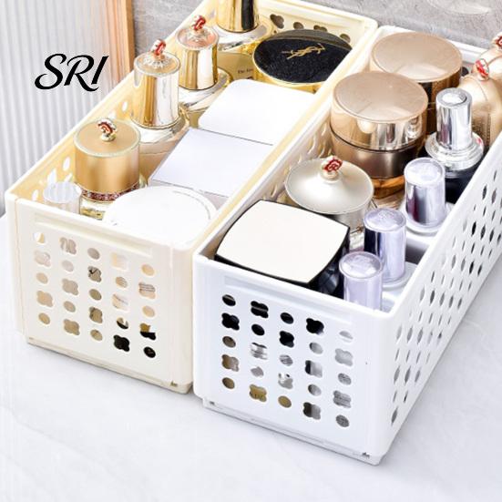 Multi-purpose Storage Container Box Foldable Stackable Organizer with Ventilated Hollow Design Dry Space Saving Bin for Household Travel Dormitory