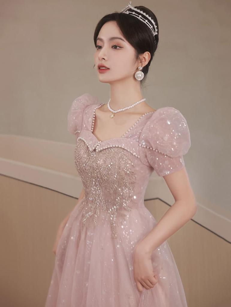 Colored Wedding Wedding Long Dress for Cocktail Party Large Size [Namie] Dress, Dress, Concerts, Dress, Bride, Dress, Wedding, Recital, (XXL, Pink)