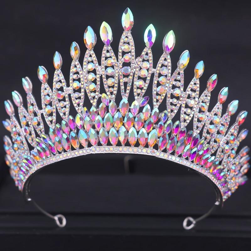 Barockkristalltiaror och kronor Strass Studentdiadem Krona Tiara För Kvinnor Bröllopshåraccessoarer Smyckeskrona
