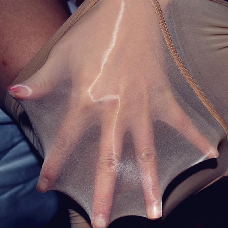 M-XL PLUS Glossy Reflective Crotchless Pantyhose for Women Pearlescent Silky Stockings Sexy Leggings Socks