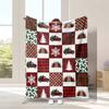 1PC Digital Printed Red Buffalo Grid Christmas Element Truck Blanket Ultra Soft and Comfortable Flannel Plush Cover Blanket