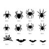 Ensemble d'autocollants Araignée Chauve-souris d'Halloween avec Lumières LED Améliorateur d'Atmosphère Effrayant Décorations Intérieur Extérieur
