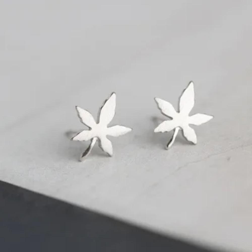 Silver Plated Korean Style Stud Earrings for Women Creative Ear Hole Design Allergy Free Fine Jewelry Accessories