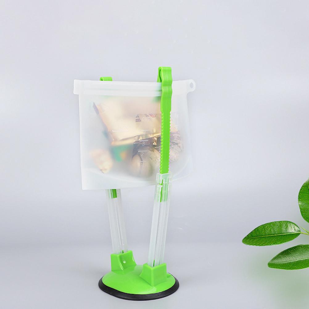 Adjustable Kitchen Freezer Hands Free Food Storage Rack Bag Holder Stand (1 Pack)
