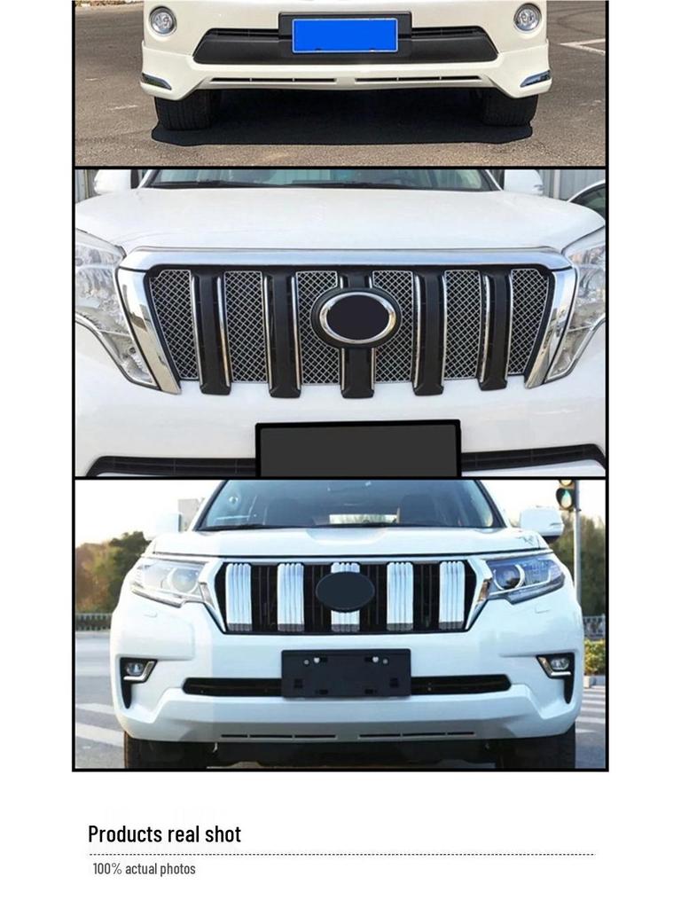 Prado 10-20 Grille Trim Strips: 3.5 Hood Bright Mesh Design