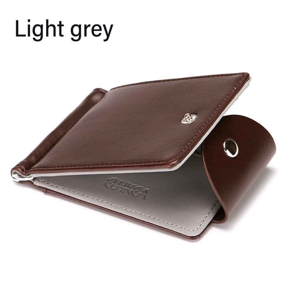 PU Leather Slim Wallets Vintage Men Wallet Business Short Leather Purses Bifold Money Clip Simple ID Card Holder