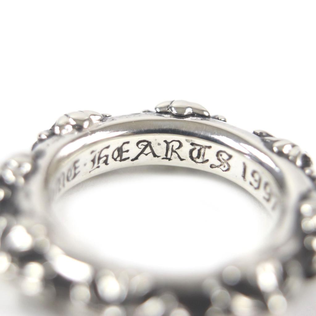 Great CHROME HEARTS Ring Cross Band Ring Silver 925 Mens Used