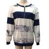 V-Ausschnitt Langarm Elastische Bündchen Pullover Sweatshirt Herbst Floral Gestreift Digital
