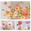 Artificial Flower 4 Head Realistic Fake Silk Flower with Long Stem Home Office Wedding Party Faux Flower Decoration