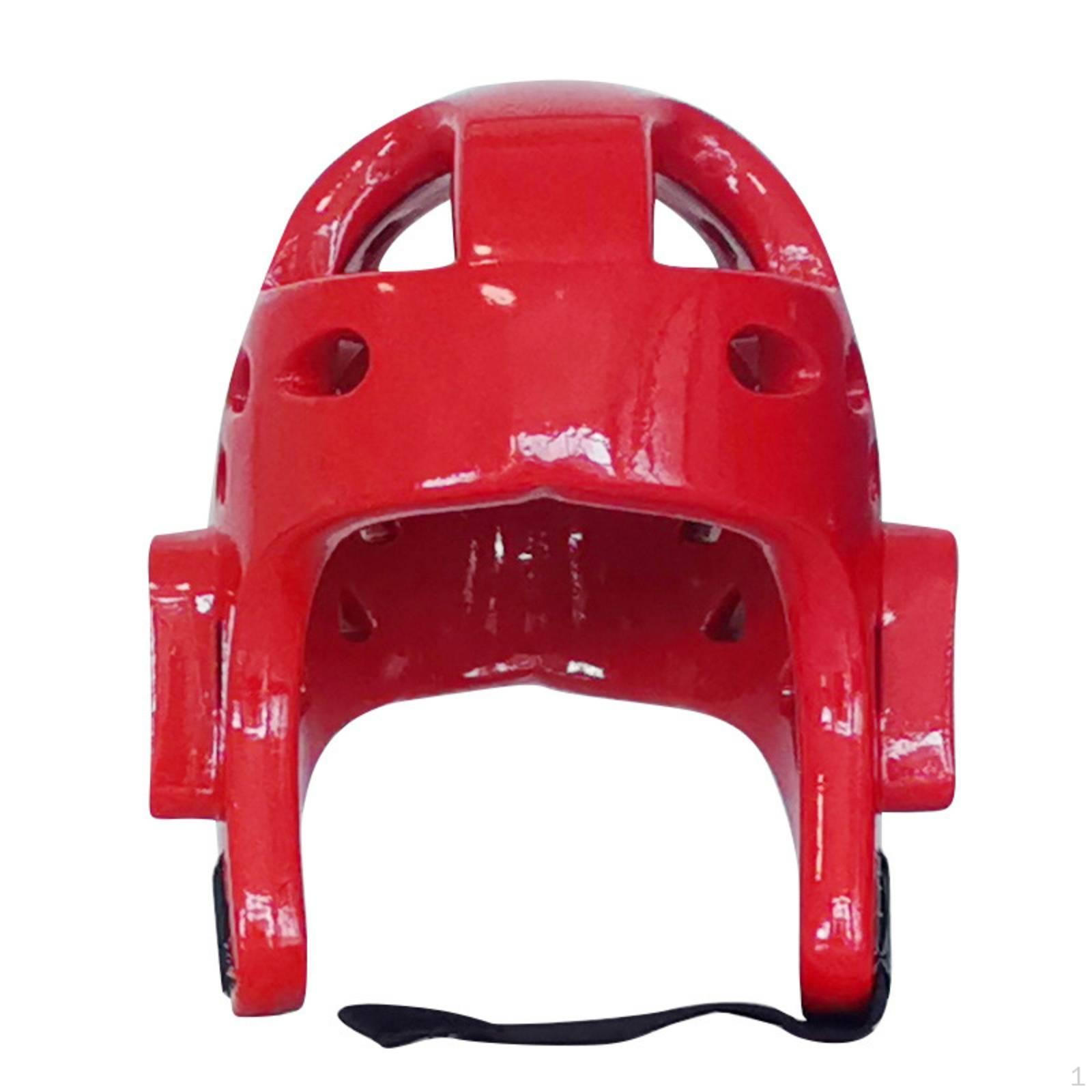 Taekwondo Headgear RigidConstruction Sparring Helmet Molded Ventilated for Training Red L