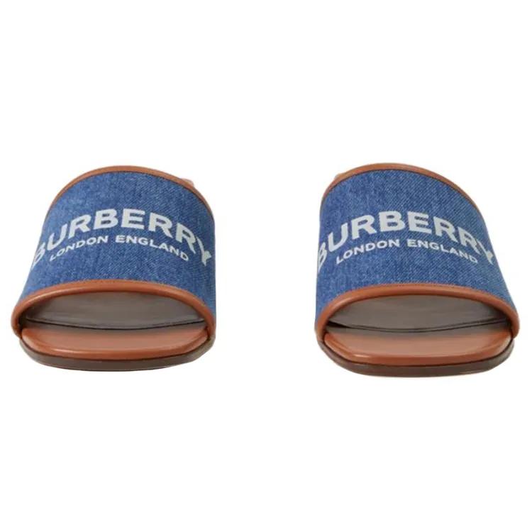 Burberry Slide Slippers 5.5cm Women's Blue (Unisex) Slide Slippers 80707561