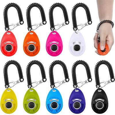 Hundetraining Clicker Haustier Katze Hund Click Trainer Einfach zu bedienen für Katze Welpe Vögel Pferde Hilfe Verstellbare Handschlaufe Sound Schlüsselanhänger