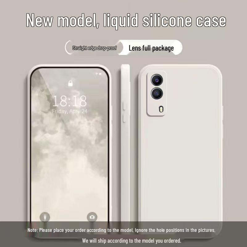 Vivo Y53s Liquid Silicone Case - Solid Color, Full Coverage, Anti-Fall, Soft Edge.