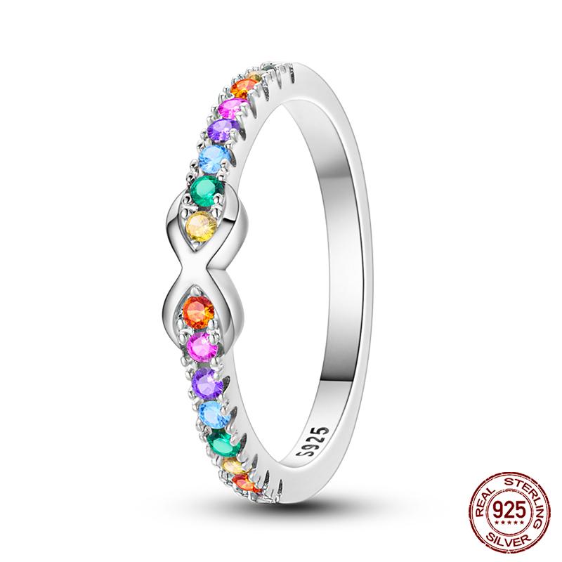 Moda Oryginalne Świecące Pierścionki Świetlikowe 100% Srebro S925 Wieczne Pierścionki Cyrkoniowe w Kształcie Serca Wykwintna Biżuteria Ślubna Zaręczynowa Prezenty