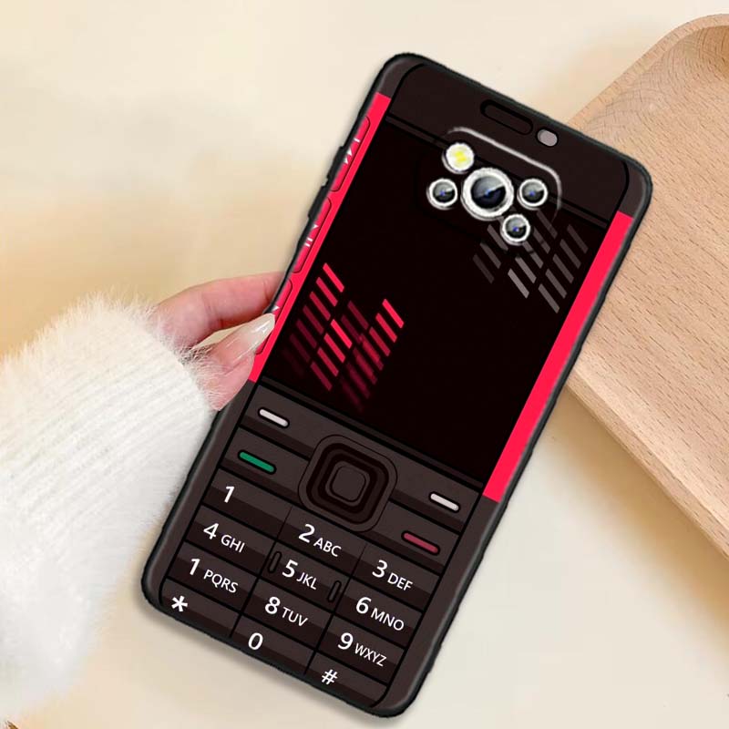 Luxury vintage phone pattern Phone Case For Xiaomi Mi Poco F3 F4 F5 F6 X3 X4 X5 X6 X7 M3 M4 M5 M6 M7 GT Pro 5G Black