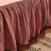 Wholesale Brushed Washed Cotton Bed Skirt Modern Simple Dust Ruffle with 3D Mesh Lace Pleated Edge Non-Slip Mattress Protector Cover Machine Washable