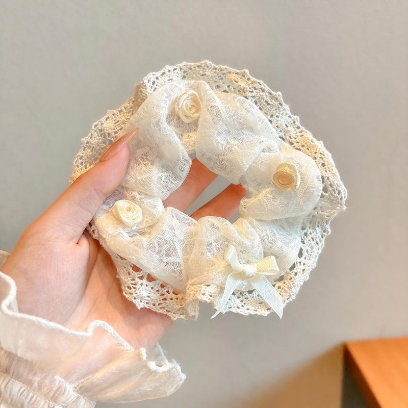 Korean Style Spring/Summer Floral Intestine Hair Scrunchie for Women – Elegant Ponytail Tie and Mori Girl Accessory.