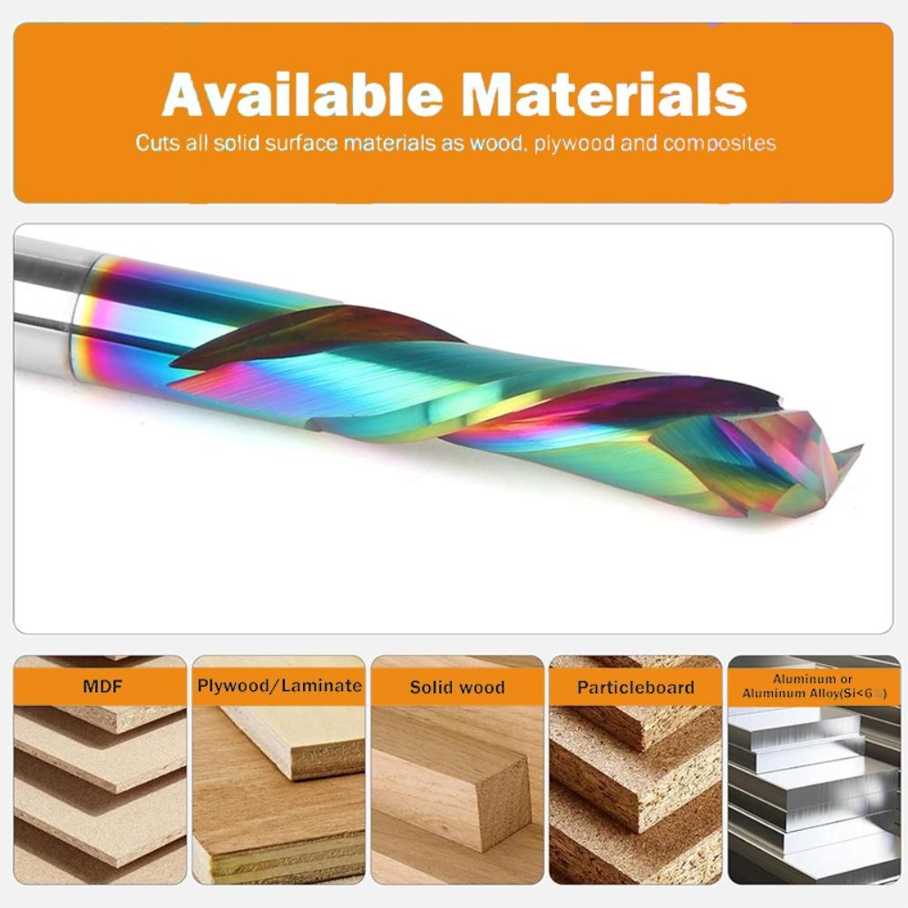 

Double-flute Cutter Carbide Router Bit For Woodworking 60mm Multi-functional Engraving Tool Sharpness Retention 60mm