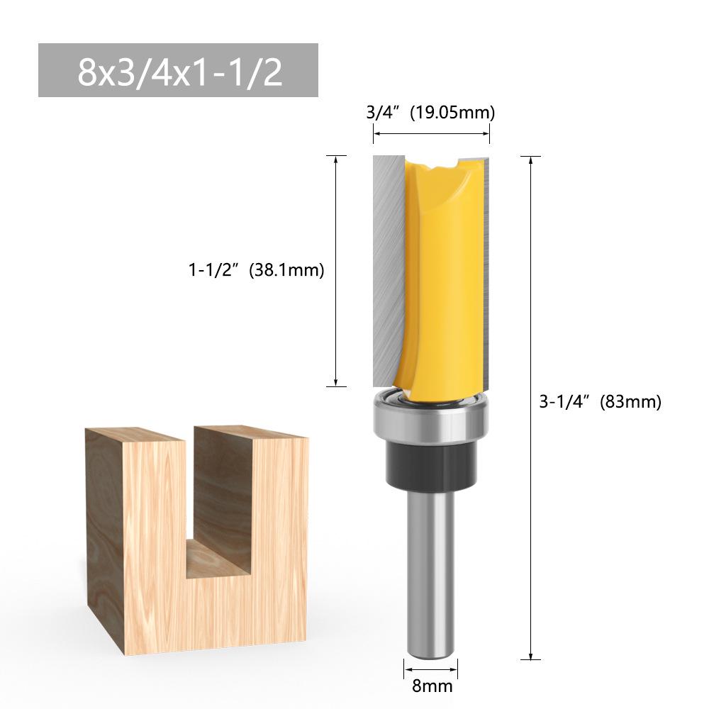 

Набор из 4 фрез для заподлицо: Шаблон и прямые фрезы для деревообработки с подшипниками