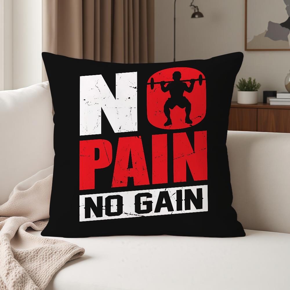 No Pain No Gain GYM Pillow Case Suitable For Bedrooms Living Rooms Cars Home Decoration