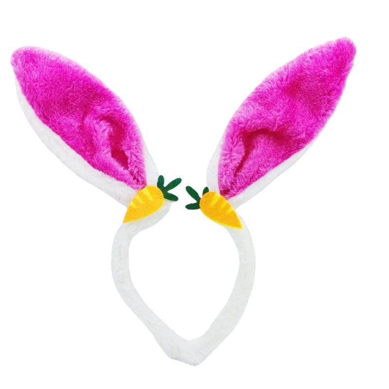 Neue Osterhasenohr-Haarbänder Plüsch-Hasenohren Karotten-Haarband Party Cosplay Kostüm Kopfschmuck Gesichtswasch-Haar-Accessoires Geschenk