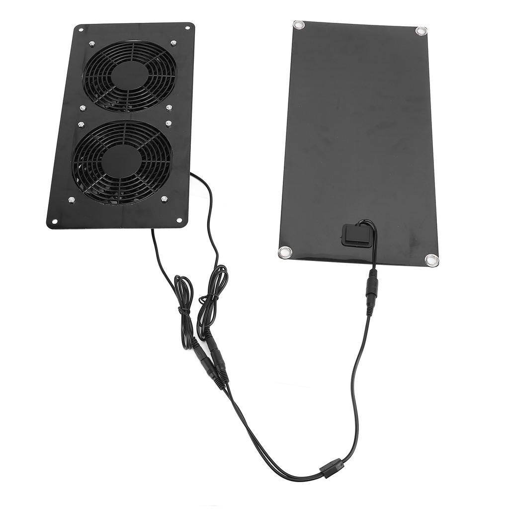 Solar Powered Exhaust Fan 10W 18V ABS Windproof Rainproof Solar Panel Dual Fan Ventilator Kit for Pe