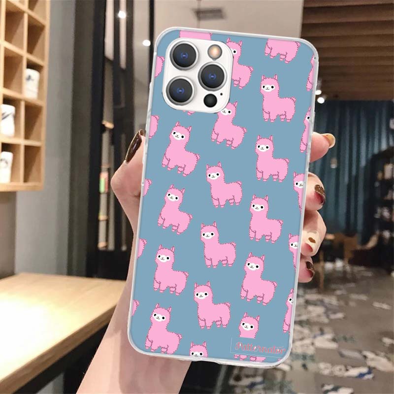 Lama Llama Alpacas Soft Phone Case For iPhone 16 15 14 13 12 11 Pro Max X XR XS 7 Plus 8 + SE 2020 Pattern Customized Cover 14 1