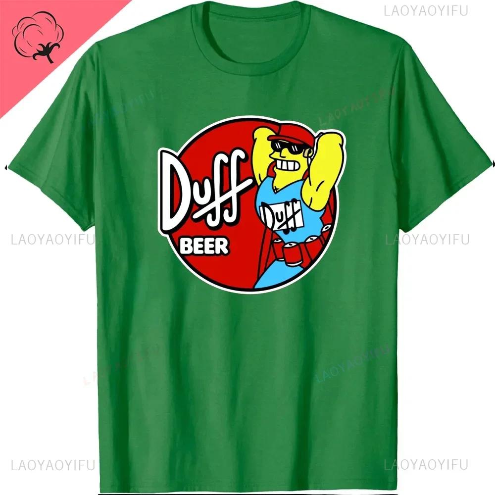 The Simpsons Duff Beer Circle Logo V2 TShirt Cotton Retro Street Fashion Mens Shirt Short Sleeve Design Printed Tshirt Tops