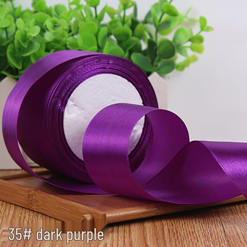 4cm Solid Color Satin Ribbon for Floral Art and Gift Packaging