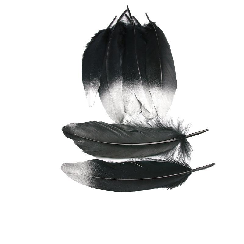 DIY Feather Jewelry Accessories: Large Floating Gold Feather, Small Straight Knife, Spray Gold Gradient Feather