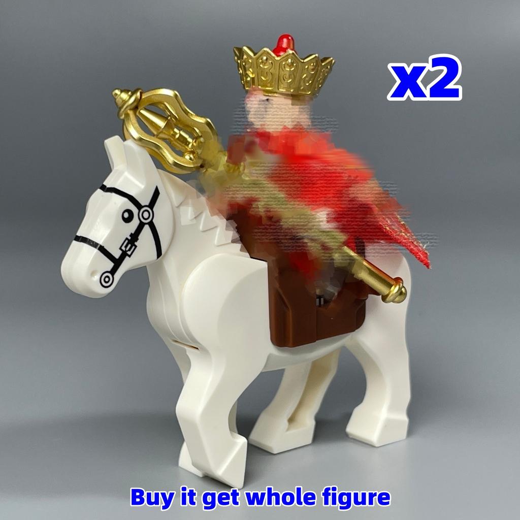 MOC Bricks Mount Action Figure Tang Monk King Horse battle Scene Horseback Warrior Accessories Building Blocks Boys Toys