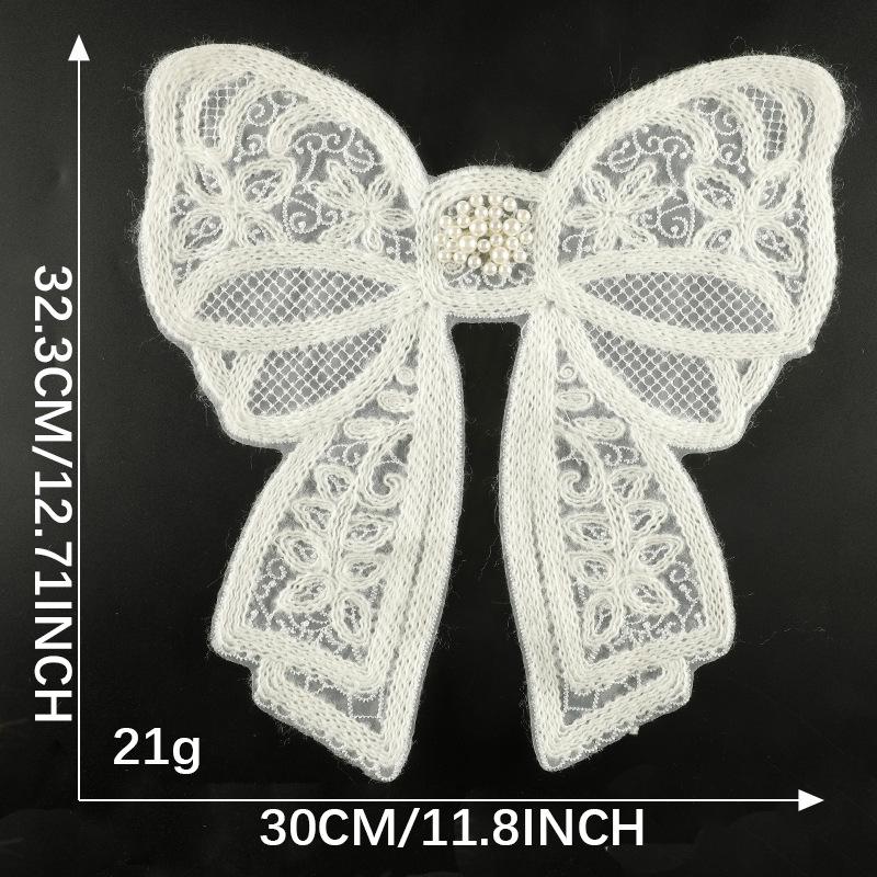 Duoku Cartoon Lace Bow Lace Embroidery Sticker Diy Hand Account Accessories Brooch Hairpin Jewelry Accessories Cloth Sticker