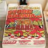 1PC Burger Run Menu Custom Name Patterned Flannel Blanket Suitable For All Seasons For Home Decor Warmth And Comfort Gifts Holiday Present