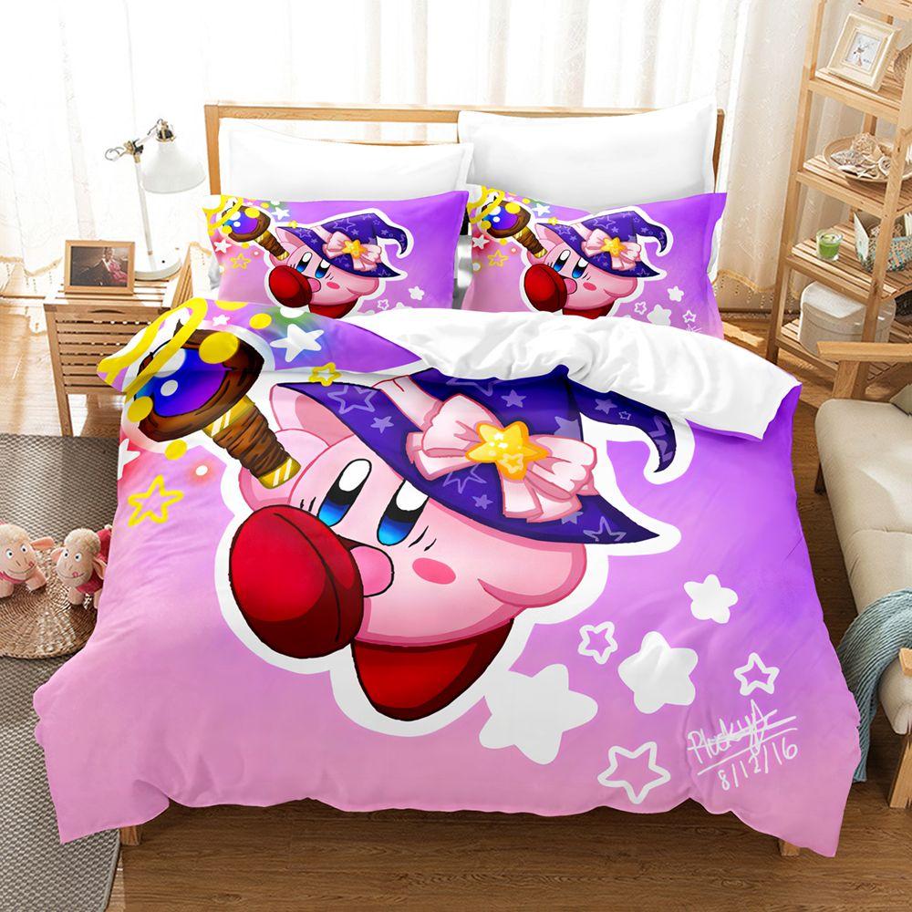 

Cartoon Star Allies Duvet Cover K-Kirby Pillowcase Bedding Set Adult Boy Girl Bedroom Decoration Children Single Double Size 135x200cm