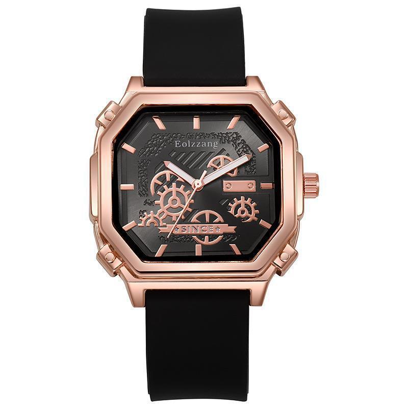 

BK115 Trendy and fashionable Man watch fake gears silicone straps quartz watches clocks gifts watches for man