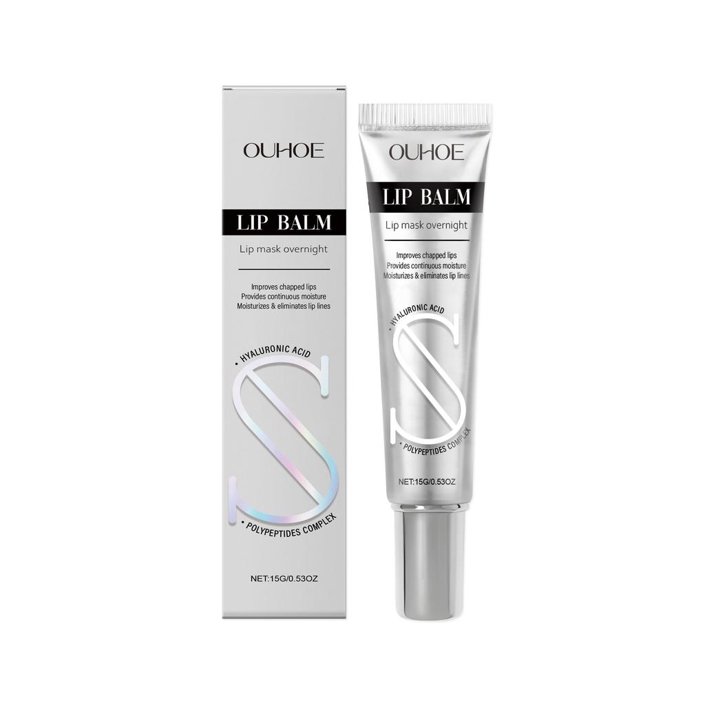 OUHOE Moisturizing Lip Balm with Hyaluronic Acid Peptides for Long-lasting Hydration, Improves Lip Lines, Suitable for Lips 15g