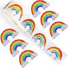 500 Pcs Rainbow Stickers Roll Laser Colored Rainbow Shape Seal Stickers Waterproof Self-Adhesive Decals For Envelope
