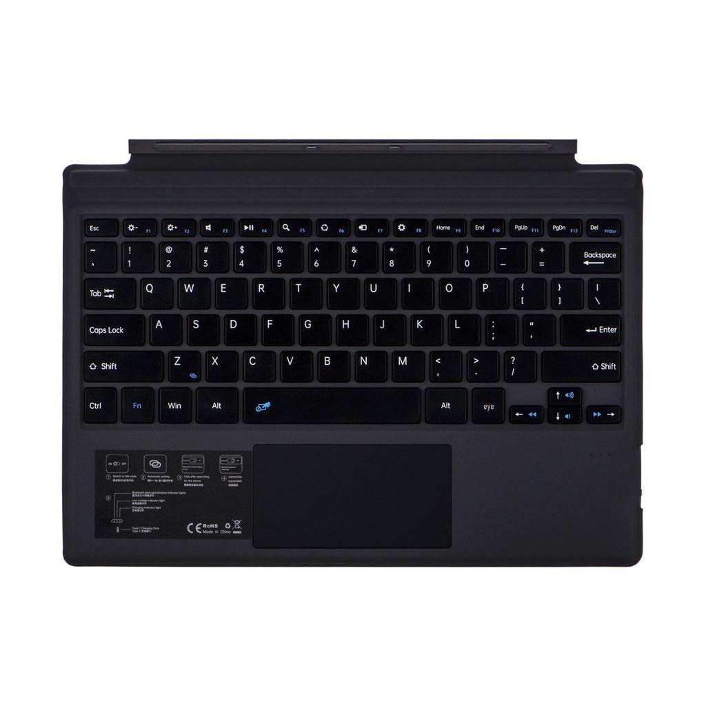 Surface Pro 10/11 Hintergrundbeleuchtete Bluetooth-Tastaturhülle mit Stifthalterung und magnetischer Befestigung