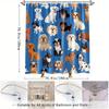 1Pc Cute Dog Print Shower Curtain For Pet Lovers - Soft Polyester Fabric, 70.8X70.8 Inches, Easy Install With 12 Hooks, Machine