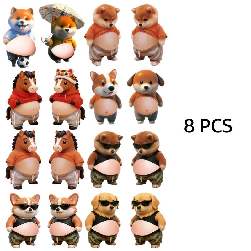 Cute Puppy 3D Belly Puffy Stickers DIY Soft Belly Squeezable Kitty Stickers Phone Case Decoration Children's Toy Birthday Gift