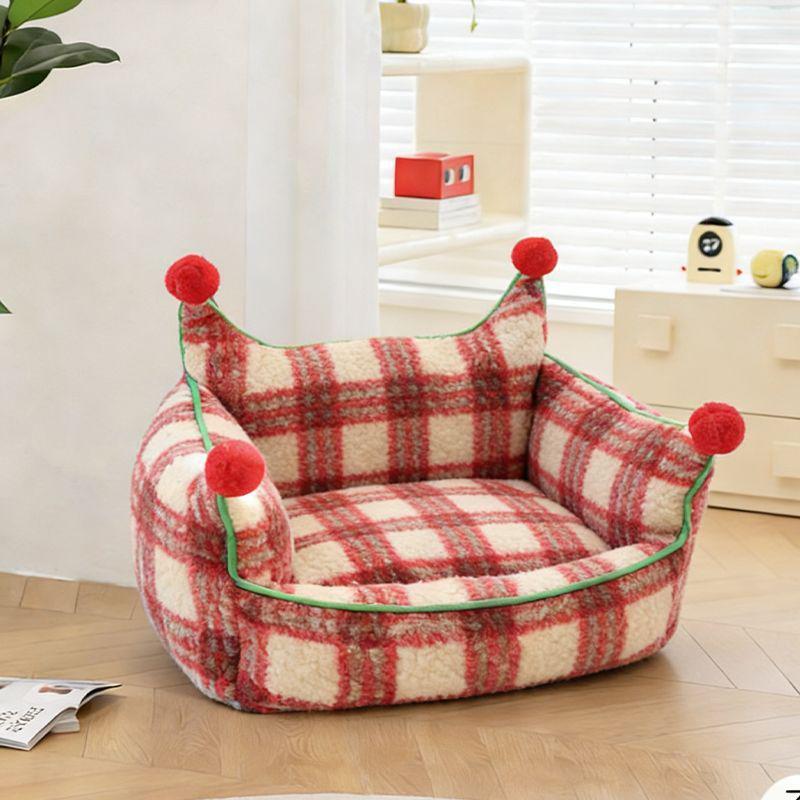 

Cozy Plush Pet Nest for Cats and Small Dogs - Soft, Lattice Design, Perfect as a Sofa Bed. Large 50*40*30 cm