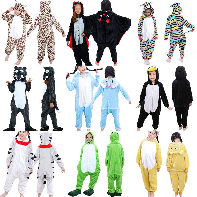 Adorable Animal Pajamas Kigurumi Kids Cosplay Onesie With Soft Flannel Material