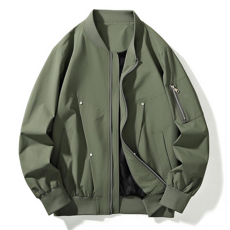 

Мужская повседневная бейсбольная куртка большого размера - Модная спортивная одежда на осень/весну L армия зеленый