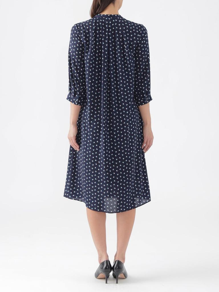 Transwork Washable Spirit Geometric Print Dress Size 40 Blue U1J03510__ (20)