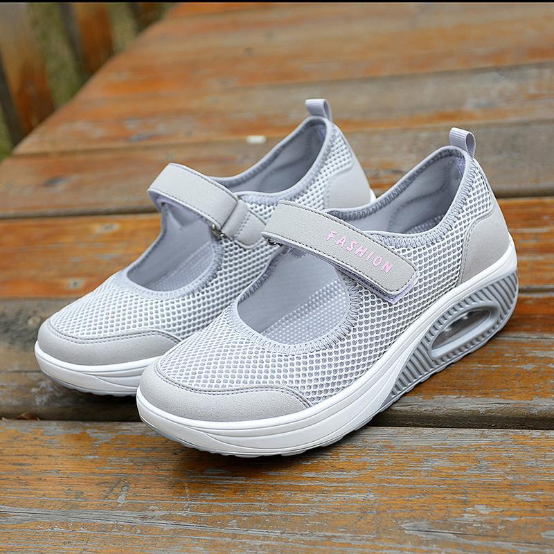 2025 Air Cushion Women's Shoes Mom Shoes Non-slip Large Size Explosive Flying Weaving Shoes Women