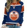 2024 Women's V-Neck NFL Team Long Sleeve T-Shirt with 3D Print Design